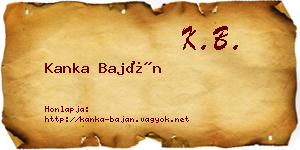Kanka Baján névjegykártya